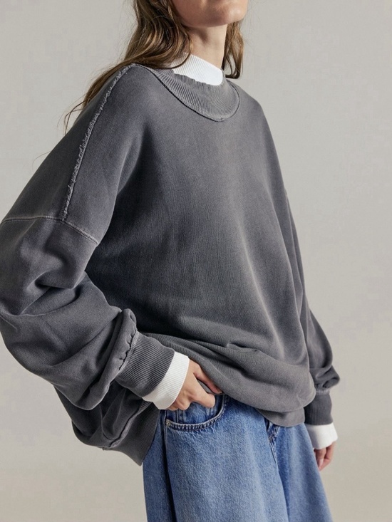 Free People Sweaters - Free People We The Free Palm Springs Pullover Washed Black Womens Size XL